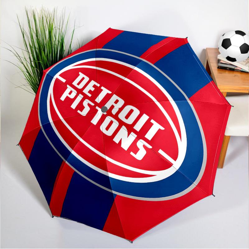 Detroit-Pistons Logo Umbrella 8-Frame for Travel, Camping, Casual Lightweight Portable Umbrella, Essential for Every Family Holidays Gift