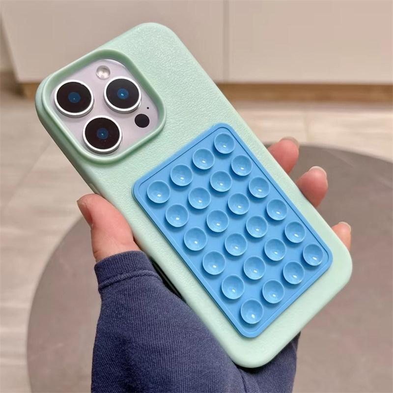 Роскошный 3D Стенд с присосками Чехол для телефона с узором личи для iPhone17 16 15 14 Plus 13 12 11 Pro Max XR X XS Мягкая противоударная крышка