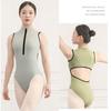 Взрослый женский гимнастический купальник с передней молнией, жилет, профессиональные купальники для балета и танцев высокого класса