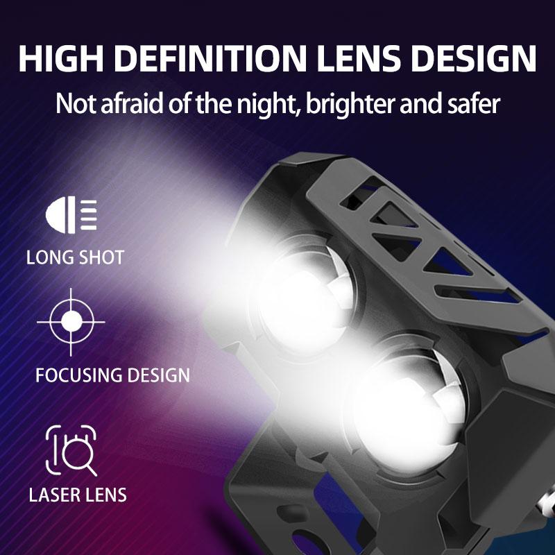 Мотоциклетные светодиодные рабочие фары, ходовые огни, двухцветные точечные противотуманные фары, фары дальнего света, лампы для грузовиков, автомобилей, тракторов, внедорожников, квадроциклов