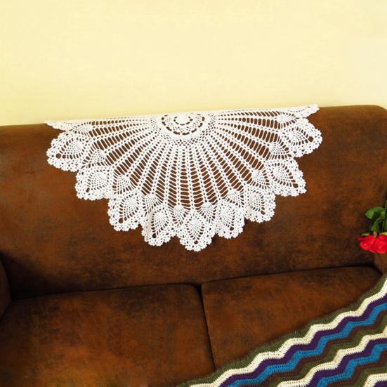 80 см Кухня Столовая Ресторан Вязание крючком Круглая хлопчатобумажная скатерть Коврик Декор