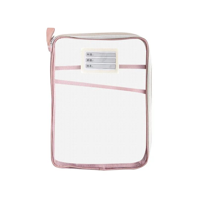 A4 Stationery Storage Bag Double-layer Mesh Zipper Bag Large Capacity Organizer Folders School Office Supplies Stationary Bag