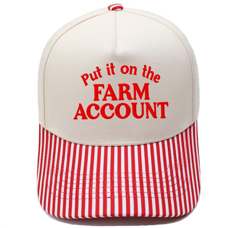 Put it on the FARM ACCOUNT Truck Driver Hat Embroidery Color Matching Baseball Cap Female Casual