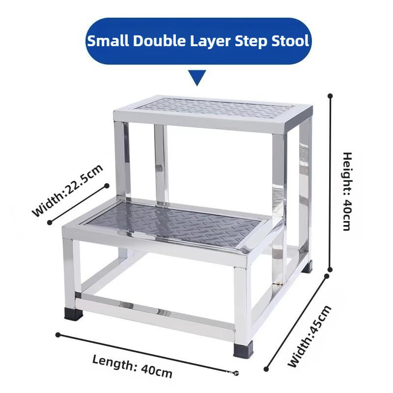 Household Portable Footstool Thickened Stainless Steel Step Stool Strong Weight-bearing Pedal Stool