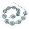 Gina Fashion  Western Concho Turquoise Chain Belt Adjustable Size Metal Belt