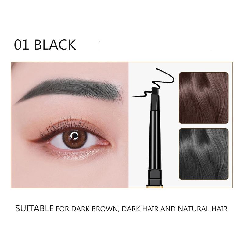 Карандаш для бровей с двойной головкой, супер тонкий, долговечный, водонепроницаемый карандаш для бровей с треугольной головкой