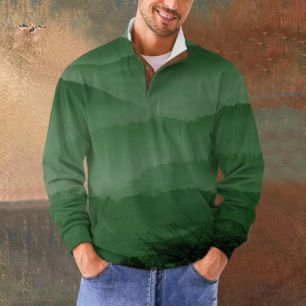 Мужская повседневная толстовка в стиле ретро с градиентным принтом