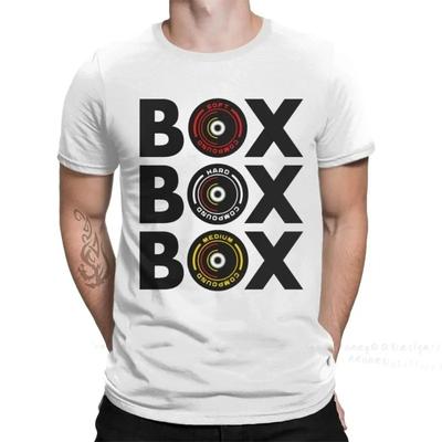 Принт Хлопковая Рубашка Hombre Box Box Box Инфографика Состав Шины F1 Мужская Мода Уличная Одежда Футболка с Круглым Вырезом для Взрослых