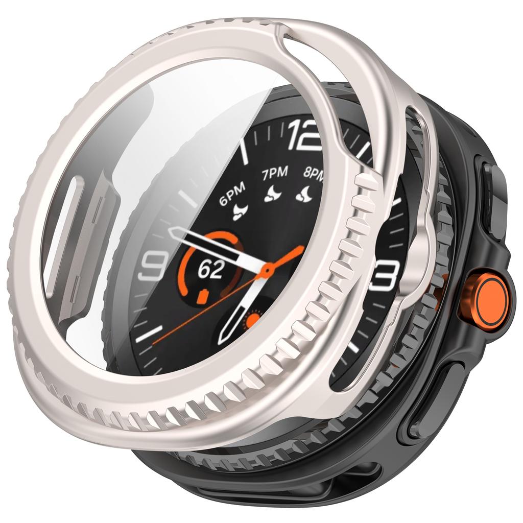 Полный защитный чехол для Samsung Galaxy Watch 8 Classic 46 мм Защитная пленка для экрана Чехол-накладка Жесткий ПК 2 в 1 Оболочка+закаленное стекло Пленка