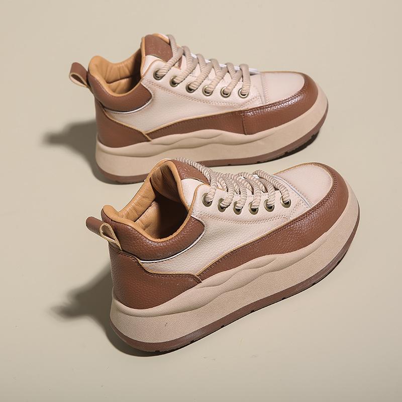 Женская повседневная обувь, осенние новинки, популярные спортивные туфли на платформе, женские вулканизированные туфли, лаконичные, увеличенные, удобные, повседневные женские кроссовки