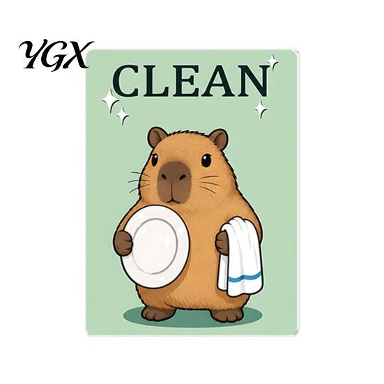 Reusable Clean Dirty Magnet Dishwasher Magnet, Acrylic Cartoon Animal Sign, Double-Sided & for Kitchen Decoration Cleaning Status Sign