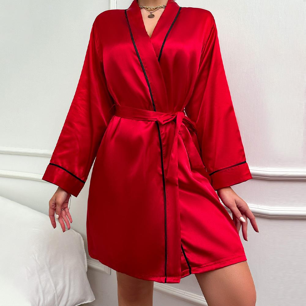 Pink Bride Bridesmaid Wedding Robe Spring Summer Female Sleepwear Kimono Bathrobe Gown Loose Casual Satin Home Dress Loungewear