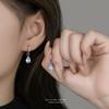 Серьги-подвески из стерлингового серебра S925 с светло-голубыми кристаллами в форме слезы, Элегантные, свежие модные украшения для женщин