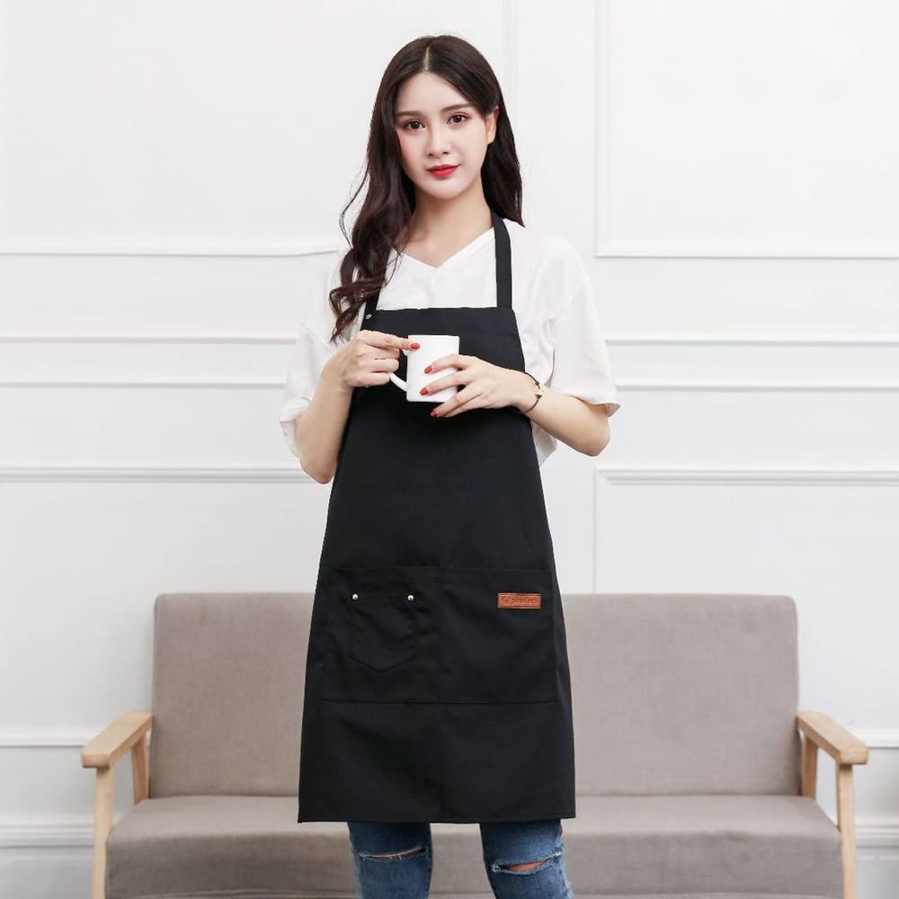 LEILEIZHIYI Нагрудник, регулируемая длина, простой дизайн, мужской и женский фартук для кафе, однотонный, стильный, карманы большой вместимости, пятно