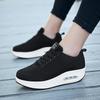 Spring and Autumn Fly-woven Mesh Breathable Sports and Leisure Thick-soled Heightening Rocking Shoes Air Cushion Women's Single Shoes