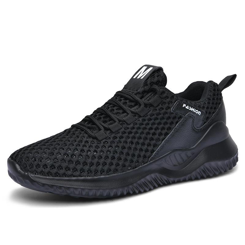 Large size men's shoes summer fly-woven hollow casual shoes breathable shoes men's running shoes sports shoes mesh shoes