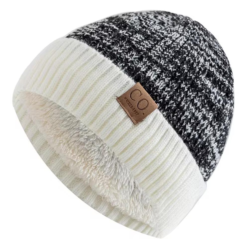 Casual Plush Knitted Hat Windproof Warm Beanie Cap Fashion Winter Knitted Hats Unisex