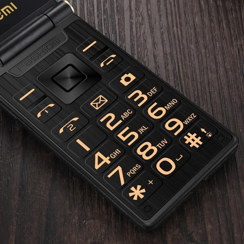 YEEMI M2-C 2G Button Phone 2.84inch Double Screen MTK GSM 2G Flip Mobile Phone Big Letters Vibration MP3 Bluetooth CellPhone For Elderly