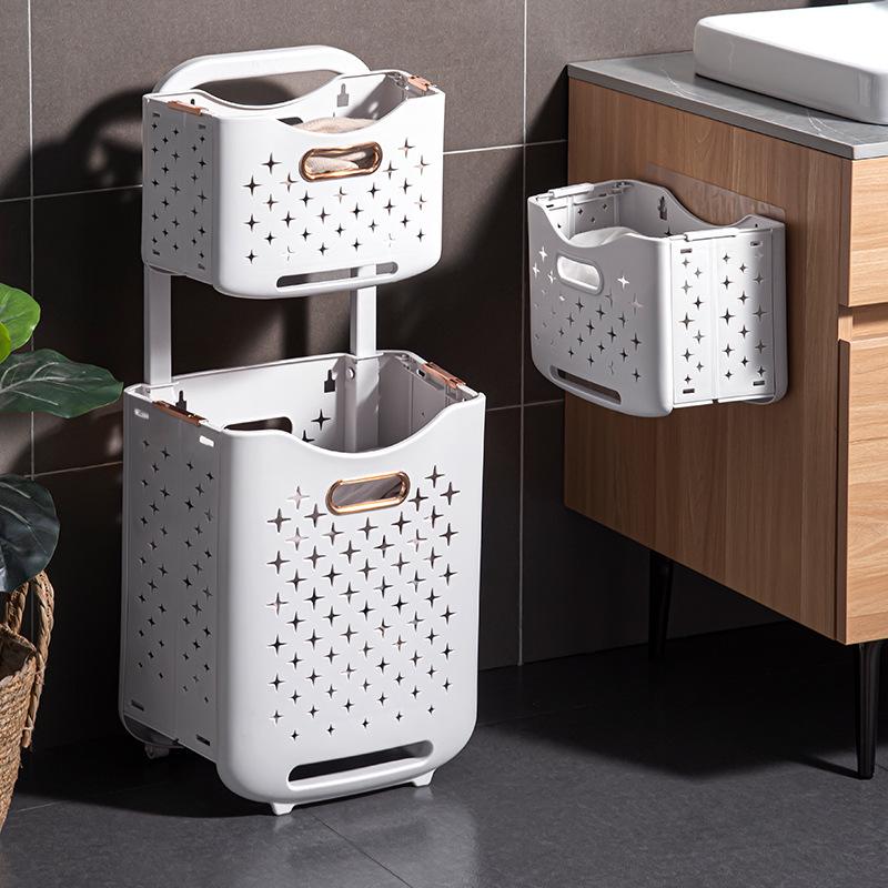 Wall-Mounted Foldable Laundry Basket: Large Capacity, Multifunctional Storage