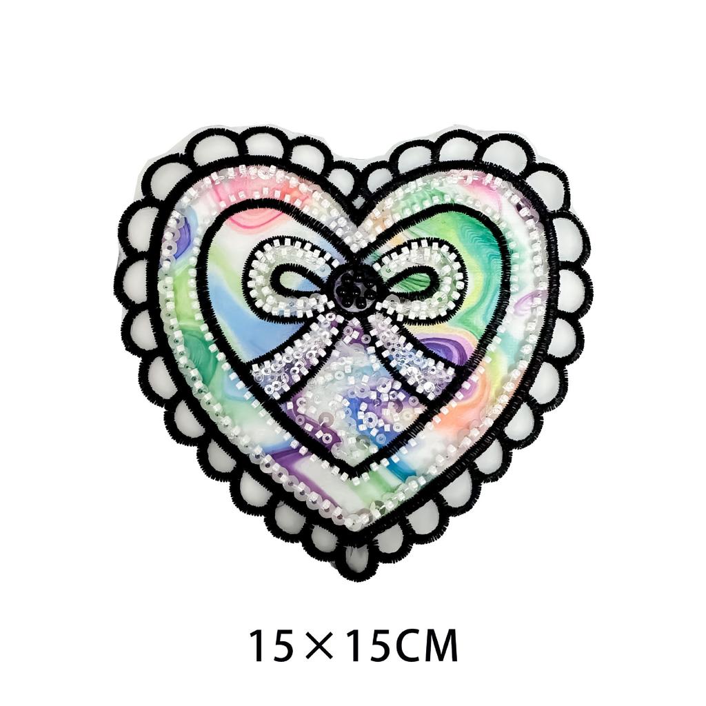 Symphony Organza Three-Dimensional Pearl Love Cloth Sticker Handmade Bag Hair Accessories Clothing Cloth Patch Cloth Sticker Accessories