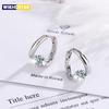 925 Sterling Silver Gold Crystals Simple Earrings For Women Fashion Wedding Luxury Jewelry 2024 Trend