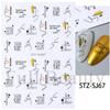 3D Fall Nail Stickers Gold Leaf Cotton Flowers Transfer Decals Nail Adhesive Sliders Manicure 2023 Autumn Decorations TRSTZ-SJ