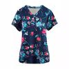 Top Women's Nurse Uniform T-shirt V-neck Nurse Shade Printed Casual T-shirt