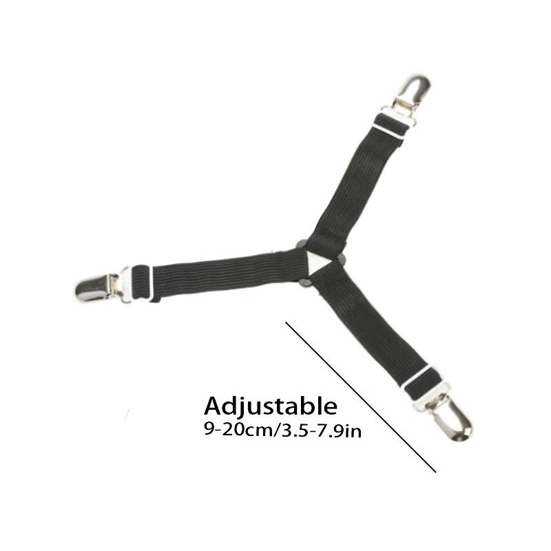 1/4 шт Треугольный зажим для фиксации одеяла Регулируемая эластичная подушка для дивана Одеяло Кровать Практичные невидимые нескользящие ремни для защитного листа