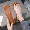Прозрачные верхние шлепанцы-сандалии, женские летние модные женские тапочки ярких цветов на плоской подошве, изысканная и элегантная женская обувь