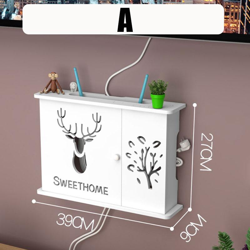 Большие коробки для хранения на полке беспроводного маршрутизатора Wi-Fi Кабель Power Plus Проволочный кронштейн