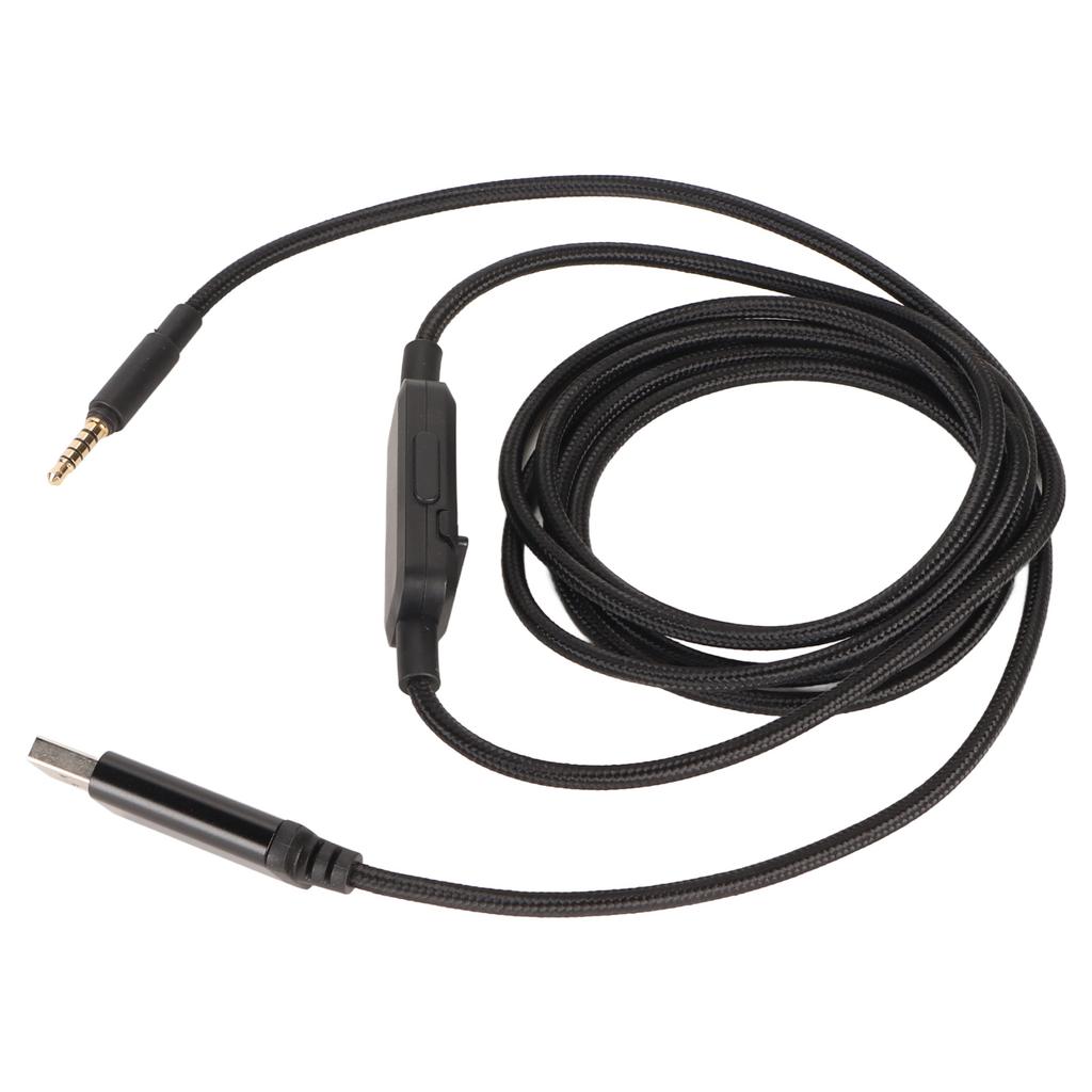 Headphone Sound Cable Replacement USB Gaming Headset Cord with in Line Volume Control Mute Button for Beyerdynamic
