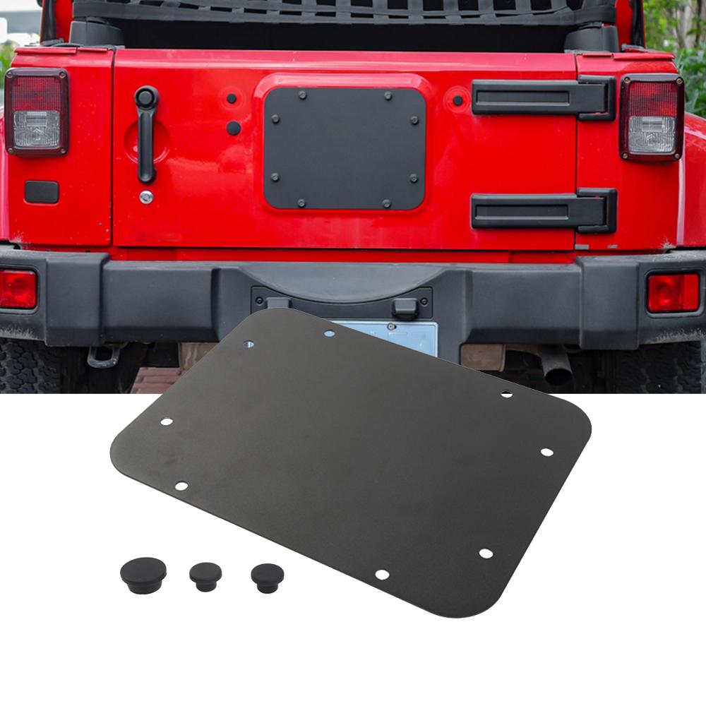Заглушка-крышка для снятия крепления запасного колеса для Jeep Wrangler JK 2007-2017 Заглушка задней двери Резиновая Металлическая Аксессуары для экстерьера автомобиля