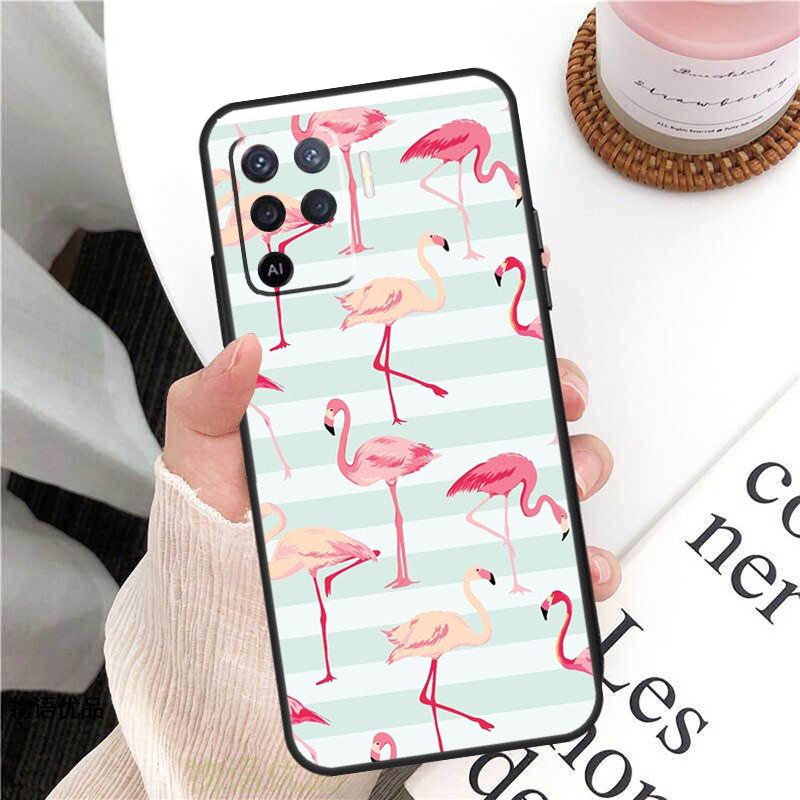 Чехол-фламинго для Oppo A58 A5 Pro A15 A16 A17 A57 A77 A94 A74 A54 A76 A96 A40 A60 A80 A18 A38 A78 A98