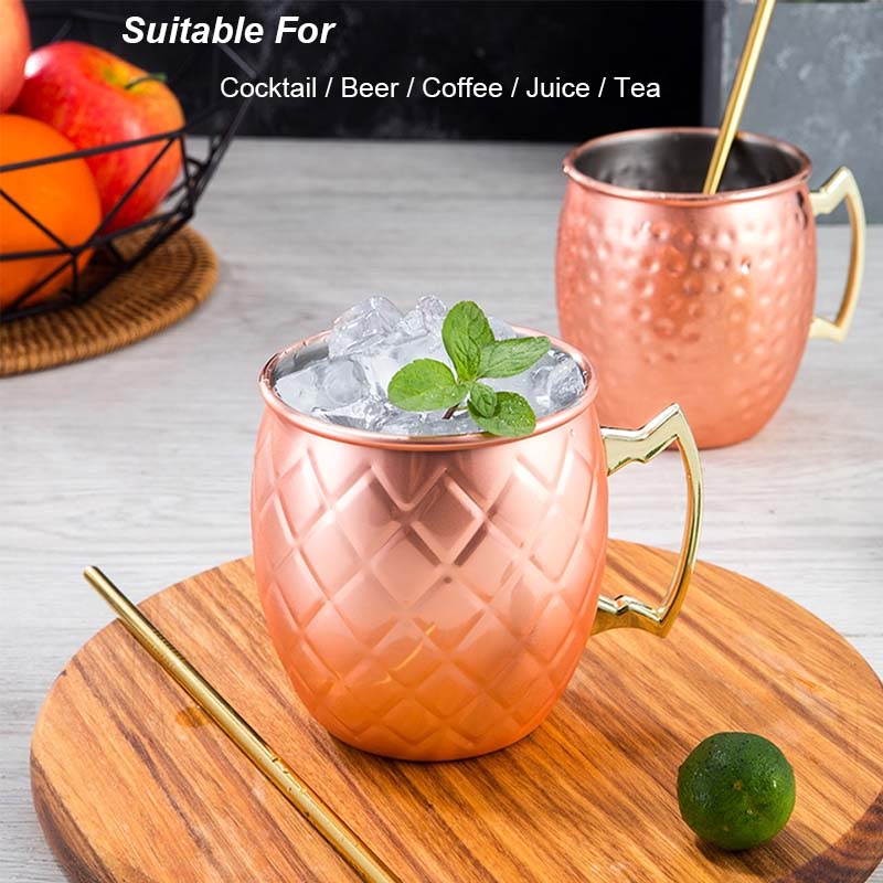 BORREY Нержавеющая сталь Кофейная кружка Чайная чашка Московский мул Медные кружки Кованые медные кружки для пива Коктейльная кружка Бармен Инструменты