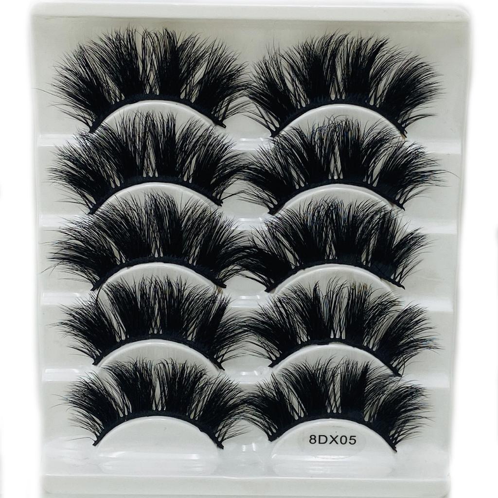 Beauty Eye Makeup Tools Criss-cross Thick Long False Eyelashes Wispies Fluffies 8D Mink Hair