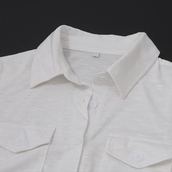 Женская рубашка Yousheng, белая, с длинным рукавом, с лацканами, с завязками на подоле, однотонная короткая повседневная одежда для офиса, отпуска, вечеринки, отдыха на открытом воздухе