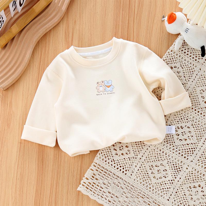 Детские нижние рубашки, весенне-осенние детские футболки с длинными рукавами, осенняя одежда из чистого хлопка, топы для мальчиков и девочек до года, детские