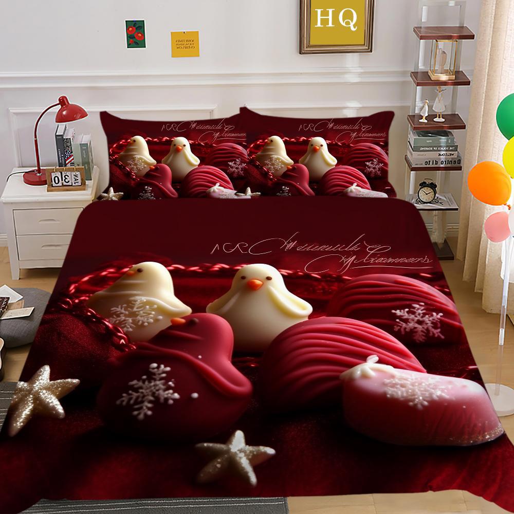 Christmas Dog Three-Piece 3D Digital Printing Home Textile Bedding Spot