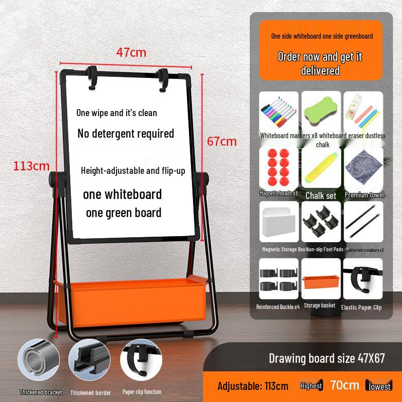 Складная двусторонняя магнитная доска с мобильной подставкой для дома, детского обучения и конференций