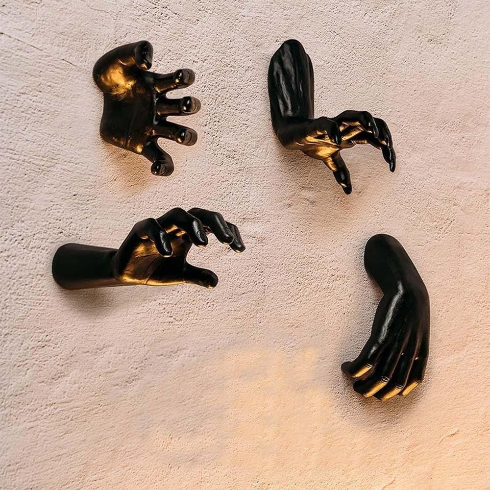 Wall Mounted Demon Hand Scary Texture Spooky Prop Fake Hand Black Ghost Palm Halloween Party
