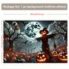 Background banner 1 piece, Halloween pumpkin ghost scare background fabric wall decoration, polyester fiber wall covering