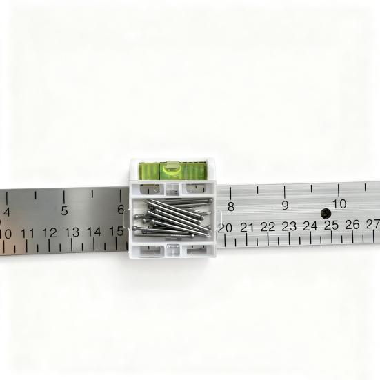 Magnetic Ruler 3-in-1 Picture Hanging System Horizontal Hanging Ruler with Built-In Bubble Level Nail Push Technology Level Tool