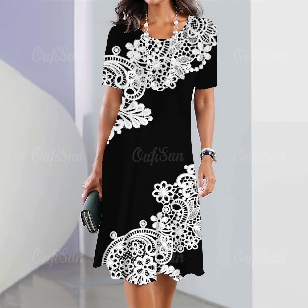 Butterfly & Floral 3D Print New Women's Dresses Plus Size Female Summer Dress