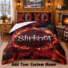 Slipknot Pattern Bedding 3Pcs Set Custom Name, Bed Sheet And Pillowcases For Home Bedroom