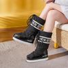 Moon Snow Boots Women's 2025 Winter New Warm Non-slip Inner Height Increase Cotton Boots Sleeve Boots Waterproof and Velvet Explosion