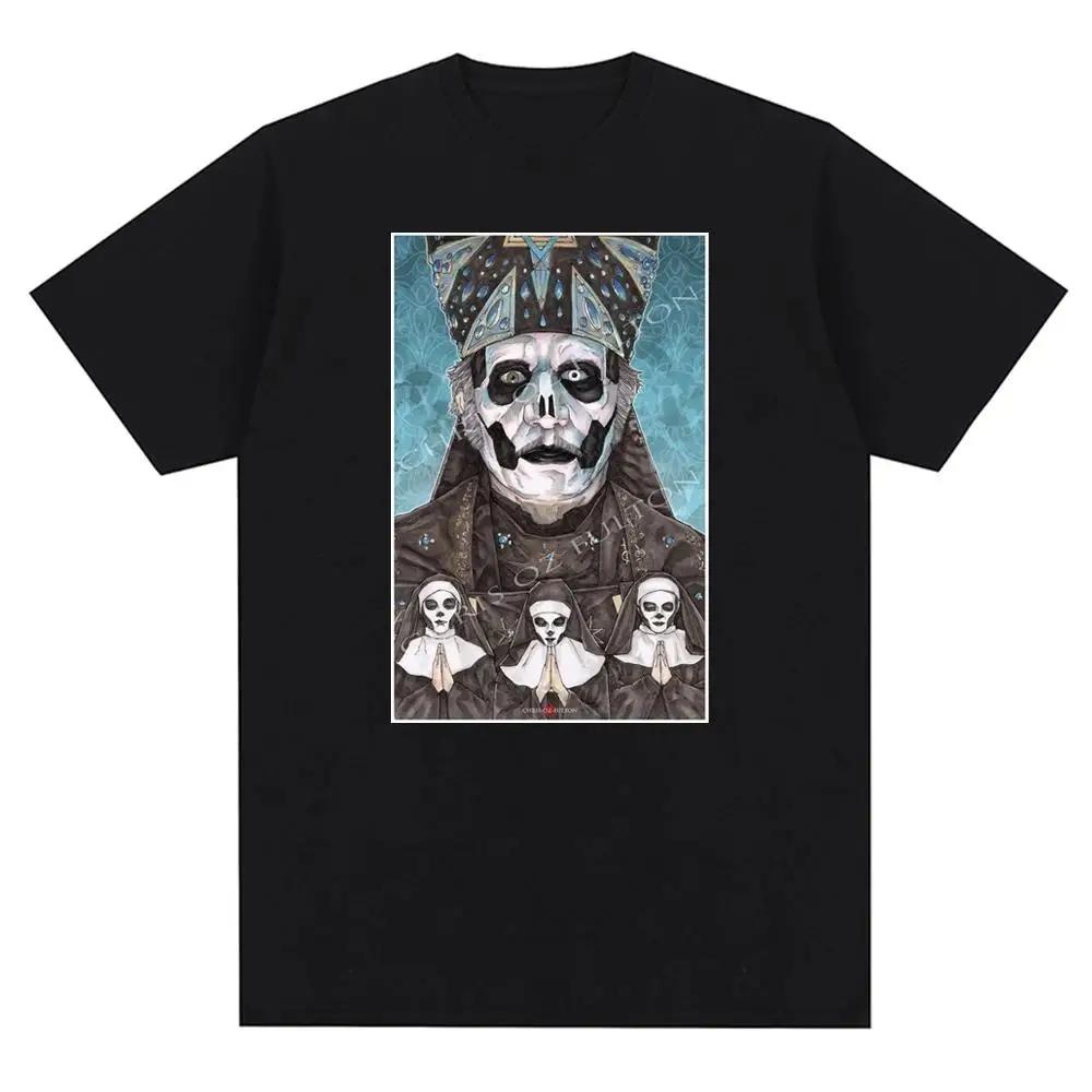 New Ghost Rock Band Graphic Print T Shirt Men Women Fashion Casual Rock Streetwear Short Sleeve Ovsersized TShirt Unisex Loose T