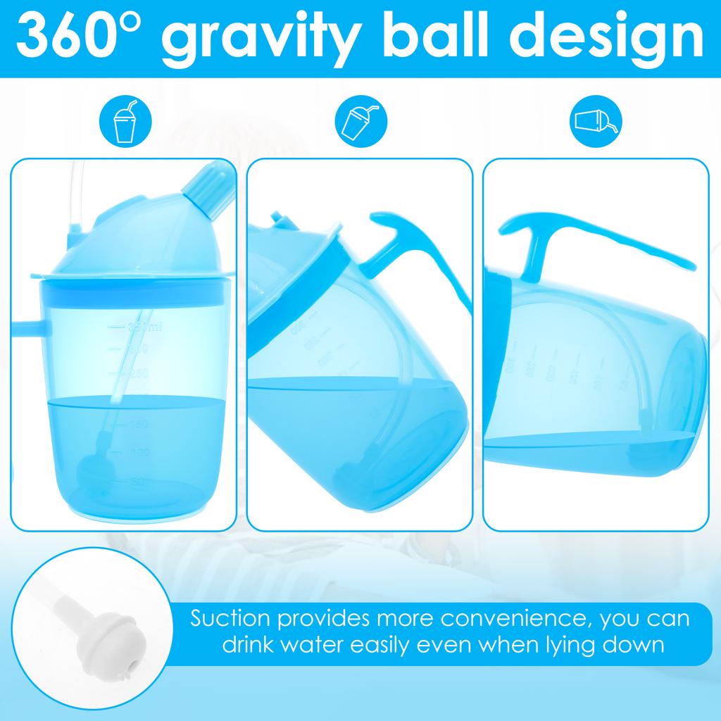 Взрослый поильник 350 мл, Непроливающийся поильник для пожилых, Практичная противоудушьевая поилка для пожилых с контролем скорости потока для питья пожилыми