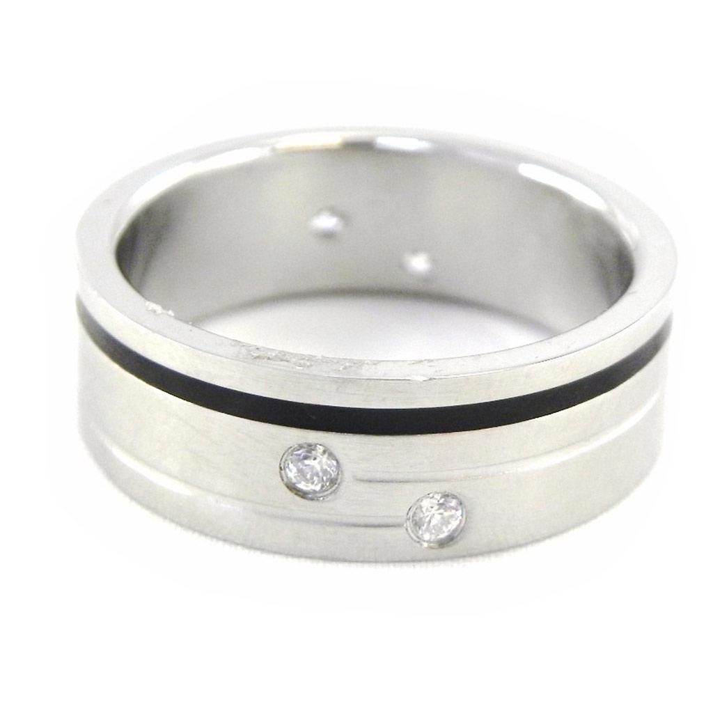 Стальное кольцо "Peaceful" Черное серебро