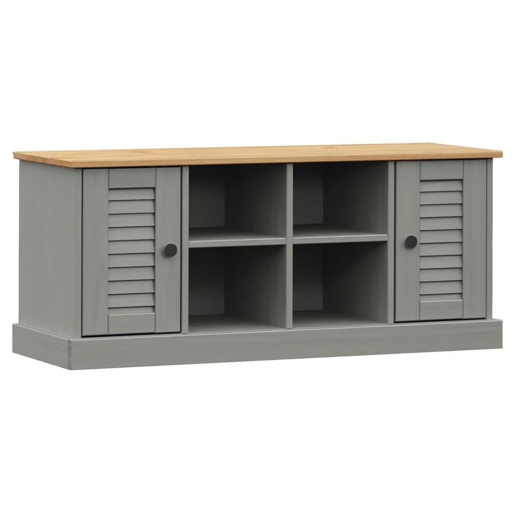 VIGO Shoe Bench Gray 106 x 35 x 45 cm Solid Pine Wood