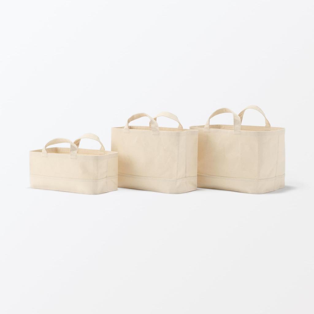 MUJI Мягкий бокс из хлопкового холста, 37 см Ш x 26 см Г x 26 см, Подходит для хранения одежды, С ручками, Большой, Прибл.. H, номер 23090018,